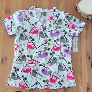 Uniform Advantage Women's Pajama Top with Sloth Print